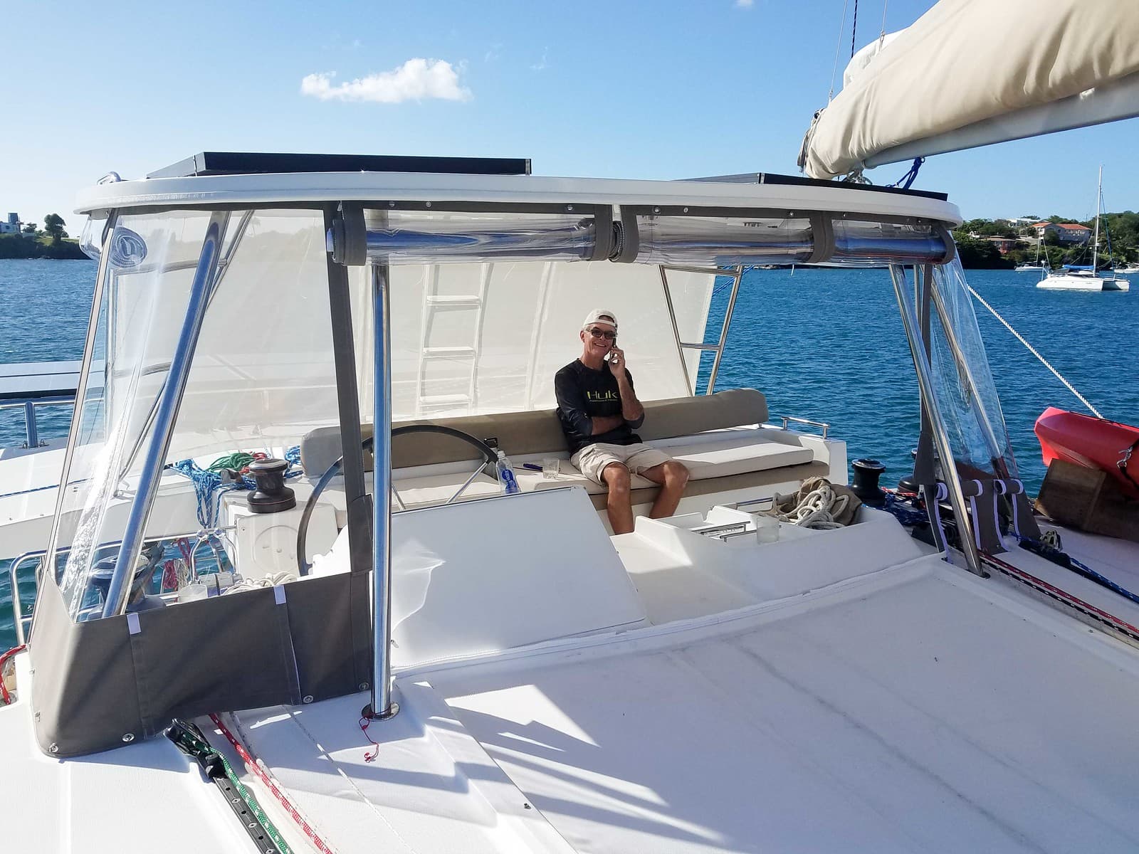 Ad Astra's flybridge helm station