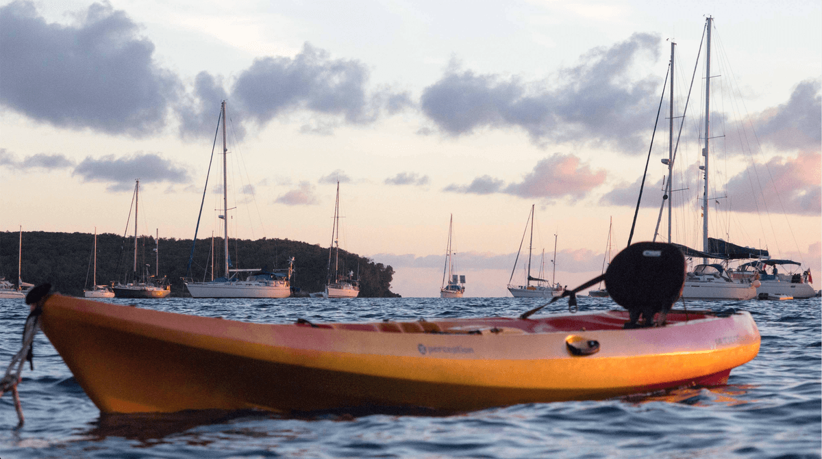 Kayak at sunset in the anchorage